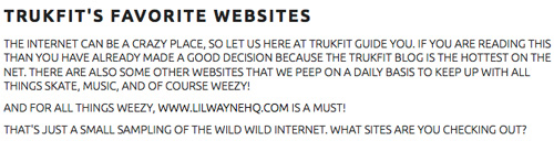 TRUKFIT Favorite Website Is LilWayneHQ