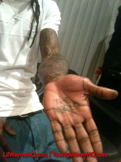 Lil Wayne The World Hand Tattoo
