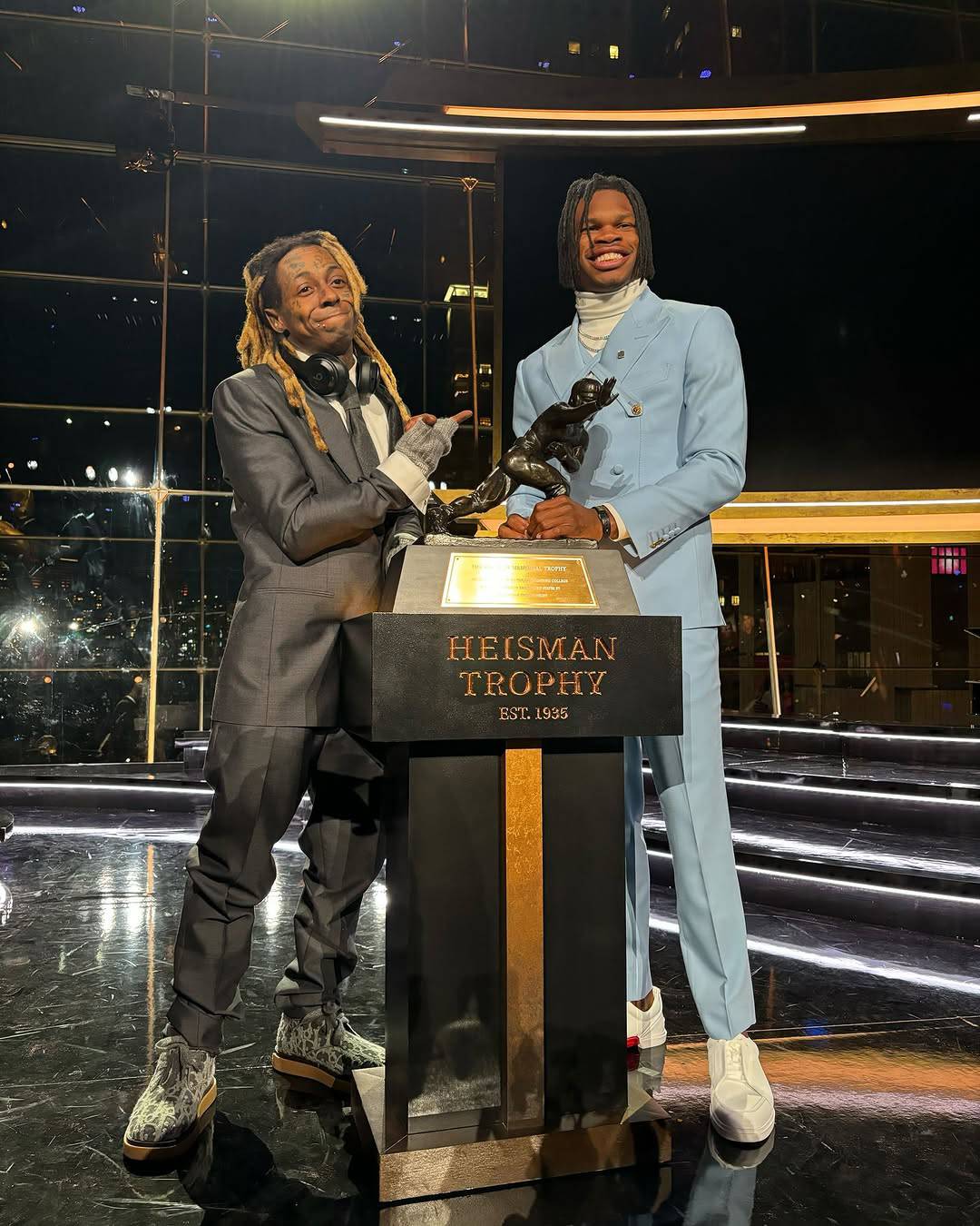 Lil Wayne Attends 2024 Heisman Trophy Ceremony To Support Travis Hunter