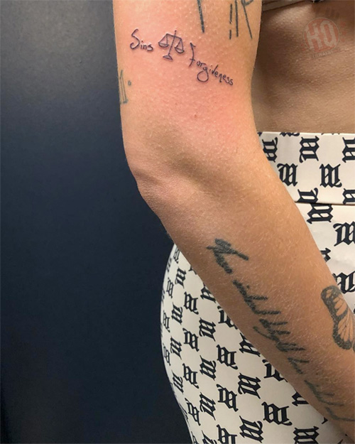 Perez Hilton - Halsey got a new tattoo while down under in Australia and I  thought it was super cool... until I found out it's a tattoo of Marilyn  Manson's face. That