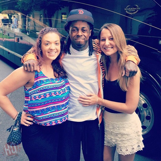 Lil Wayne Takes Photos With Fans And Celebrities On His Tour Bus